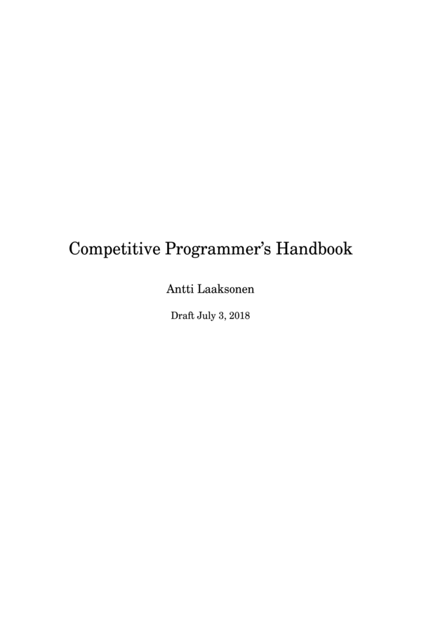 Competitive Programmer’s Handbook