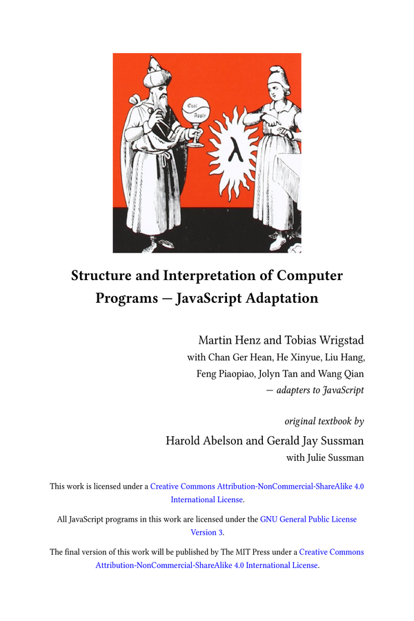 Structure and Interpretation of Computer Programs — JavaScript Adaptation